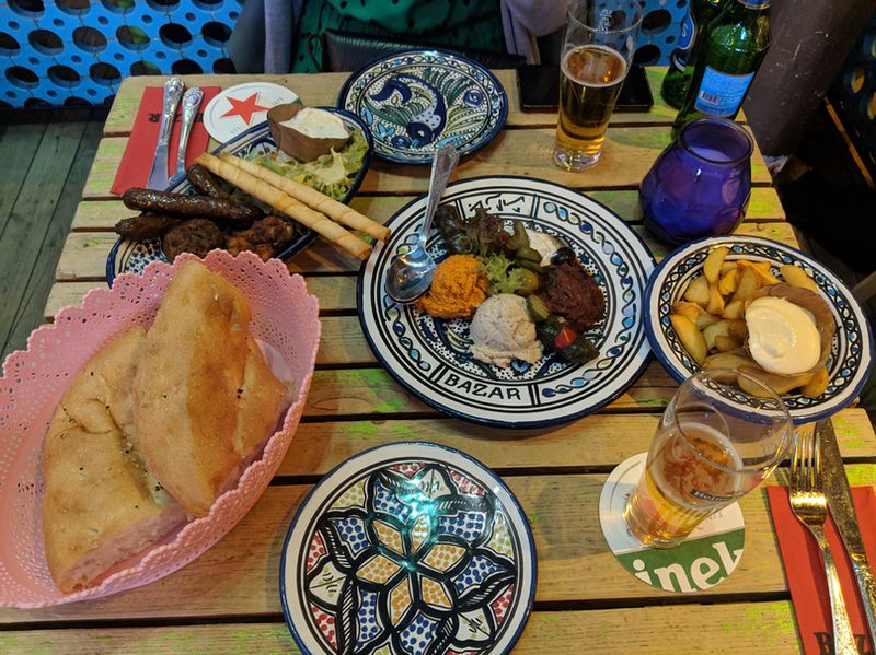 Indian food in an old church
